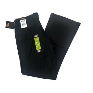 NWT Dickies Women Chino Pants Flex Twill Bootcut Stretch Slim Fit Black Sz 14R